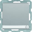 BERKER - Q.x SSD mit Klappdeckel, Schrift- feld und erh. Berührungsschutz alu samt