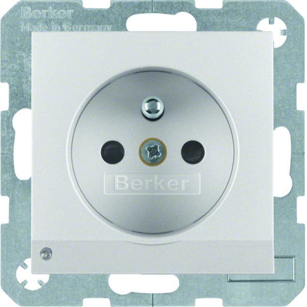 BERKER - S.1/B.x SD mit Schutzkontaktstift & LED-Orientierungslicht, alu matt