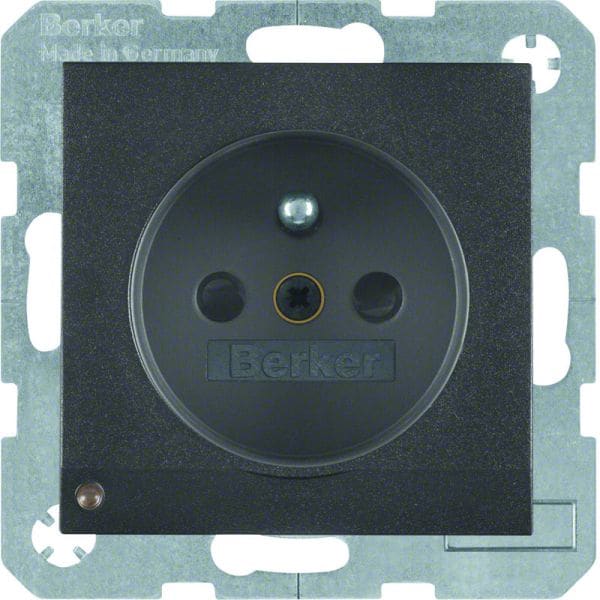 BERKER - S.1/B.x SD mit Schutzkontaktstift & LED-Orientierungslicht, anthrazit matt