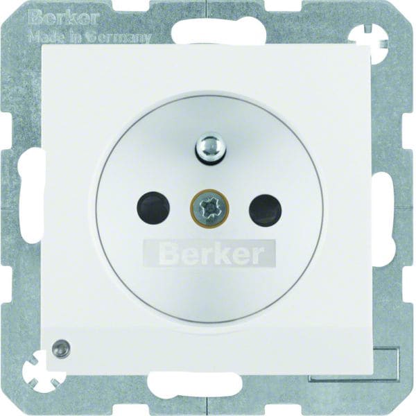 BERKER - S.1/B.x SD mit Schutzkontaktstift & LED-Orientierungslicht, polarweiß matt
