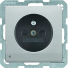 BERKER - Q.x SD mit Schutzkontaktstift & LED-Orientierungslicht alu samt