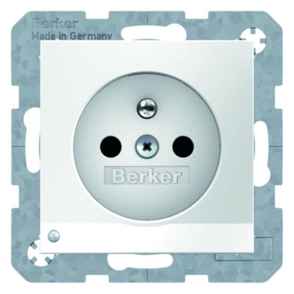BERKER - S.1/B.x SD mit Schutzkontaktstift & LED-Orientierungslicht, polarweiß gl.