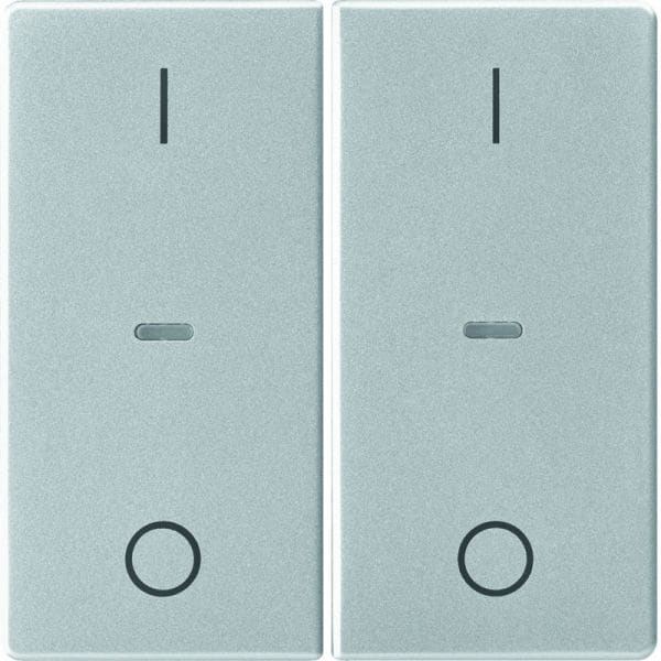 BERKER - KNX Q.x Abdeckung für Tastsensor Modul mit I/O Symbol 2fach alu samt