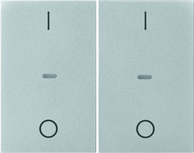 BERKER - KNX K.5 Abdeckung für Tastsensor Modul mit I/O Symbol 2fach Aluminium