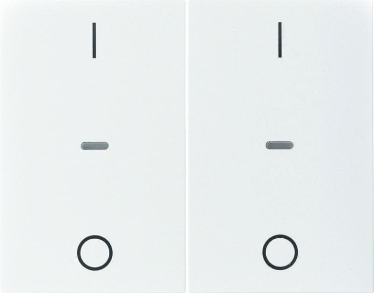 BERKER - KNX K.1 Abdeckung für Tastsensor Modul mit I/O Symbol 2fach polarweiß gl.