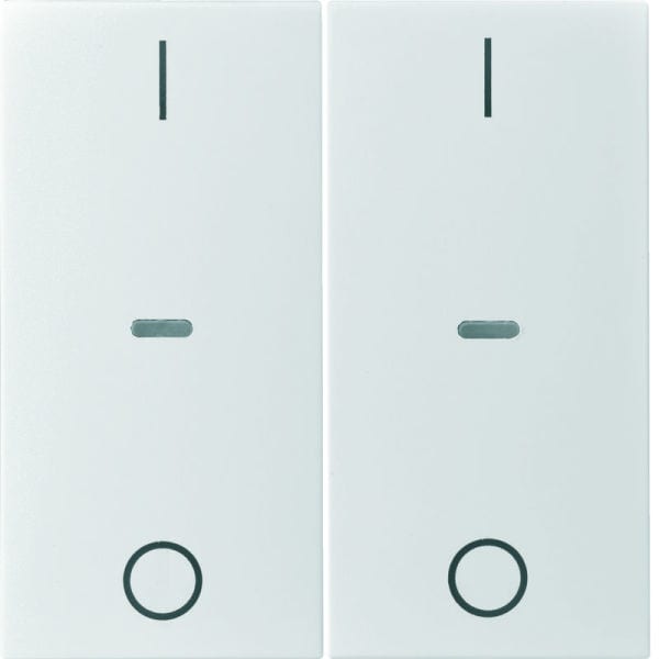BERKER - KNX S.1 Abdeckung für Tastsensor Modul mit I/O Symbol 2fach weiß glänzend