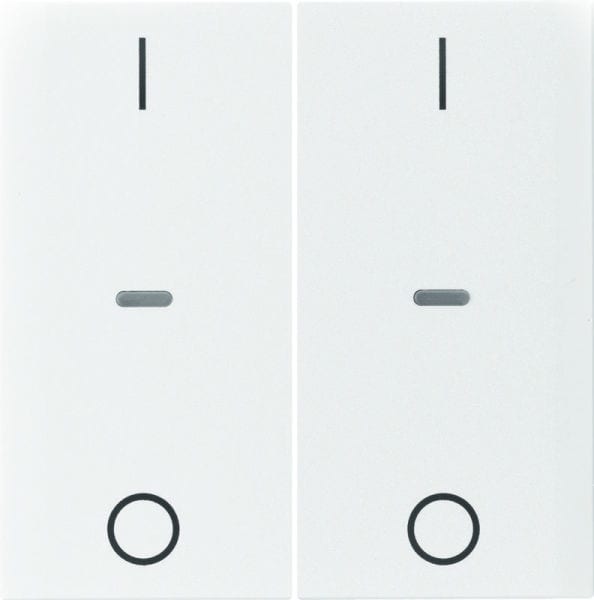 BERKER - KNX S.1 Abdeckung für Tastsensor Modul mit I/O Symbol 2fach polarweiß gl.