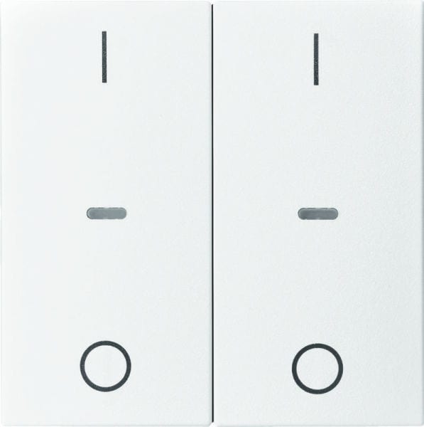 BERKER - KNX S.1 Abdeckung für Tastsensor Modul mit I/O Symbol 2fach polarweiß m.