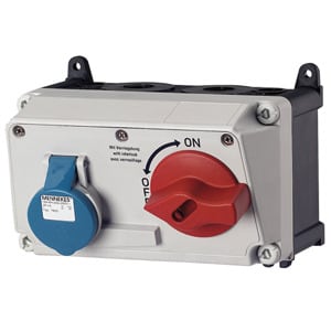 MENNEKES - AMAXX DUO Wanddose abschaltbar 32A 4p 230V 9h IP44