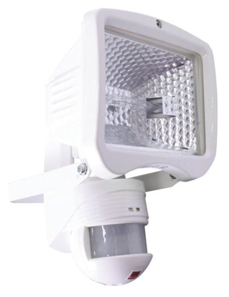 BEG - FLC 150-200 Halogenstrahler mit Bewegungsmelder und Dämmerungsschalter weiß