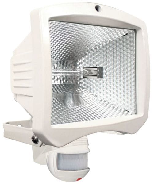 BEG - FLC 500-200 Halogenstrahler mit Bewegungsmelder und Dämmerungsschalter weiß