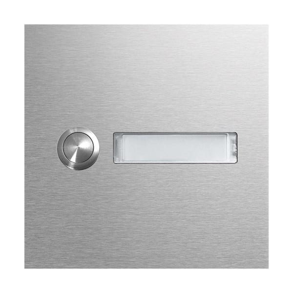 ELCOM - CZM-110 Rund-Taster Modul mit LED-Namensschild 1/1 EB Edelstahl matt MODESTA