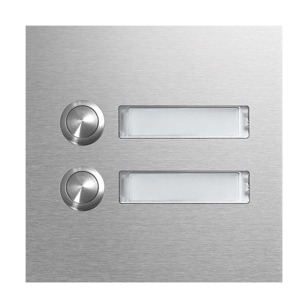 ELCOM - CZM-120 Rund-Taster Modul mit LED-Namensschild 2/1 EB Edelstahl matt MODESTA