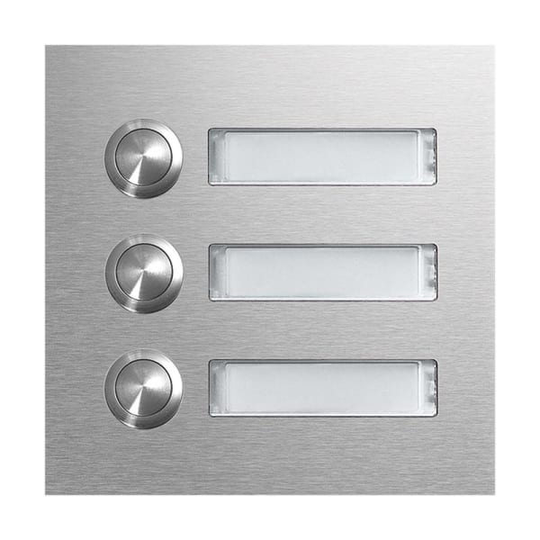 ELCOM - CZM-130 Rund-Taster Modul mit LED-Namensschild 3/1 EB Edelstahl matt MODESTA