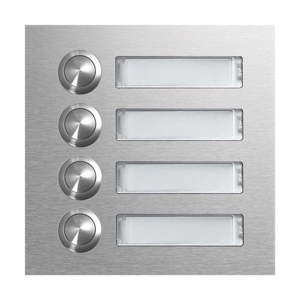 ELCOM - CZM-140 Rund-Taster Modul mit LED-Namensschild 4/1 EB Edelstahl matt MODESTA