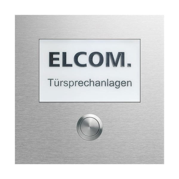 ELCOM - CZM-210 Rund-Taster Modul mit LED-Namensschild groß 1/1 EB Edelst. matt MODESTA