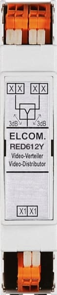 ELCOM - Signalverteiler 2fach REG 2D-Video lichtgrau