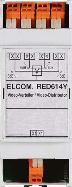 ELCOM - Signalverteiler 4fach REG 2D-Video lichtgrau