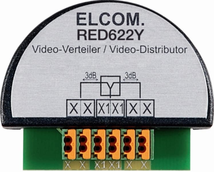 ELCOM - Signalverteiler 2fach UP 2D-Video schwarz