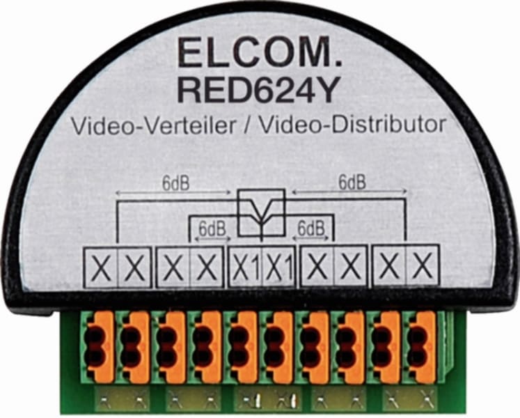 ELCOM - Signalverteiler 4fach UP 2D-Video schwarz