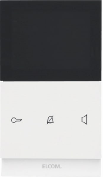 ELCOM - Innenstation Video eckig AP 2Draht polarweiß glänzend TOUCH