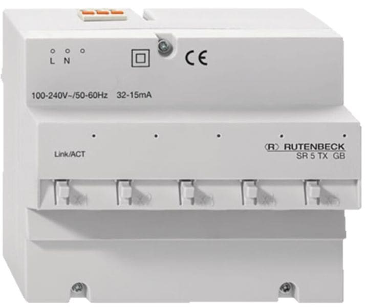 RUTENBECK - Switch 5x RJ45 1000 MBit multicast, VLAN, SR 5TX GB lichtgrau REG