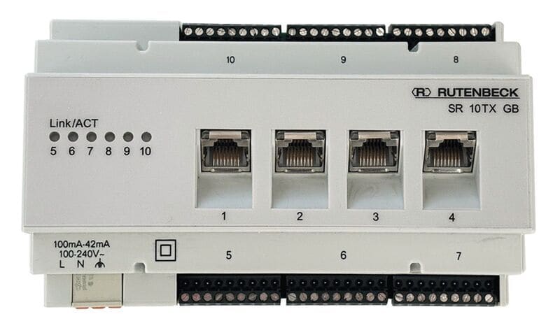 RUTENBECK - Switch 4x RJ45, 6x Instaport 1000 MB, multicast, VLAN SR 10TX GB REG