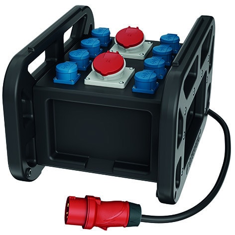 MENNEKES - EverBOX GRIP, Griffe schwarz 8xSSTD, 2x16/5, IP44 + Abs.