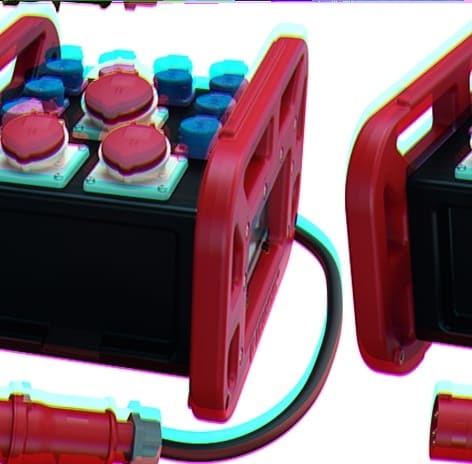 MENNEKES - EverBOX GRIP, Griffe rot 8xSSTD, 2x16/5, 1x32/5 IP44 + Abs.