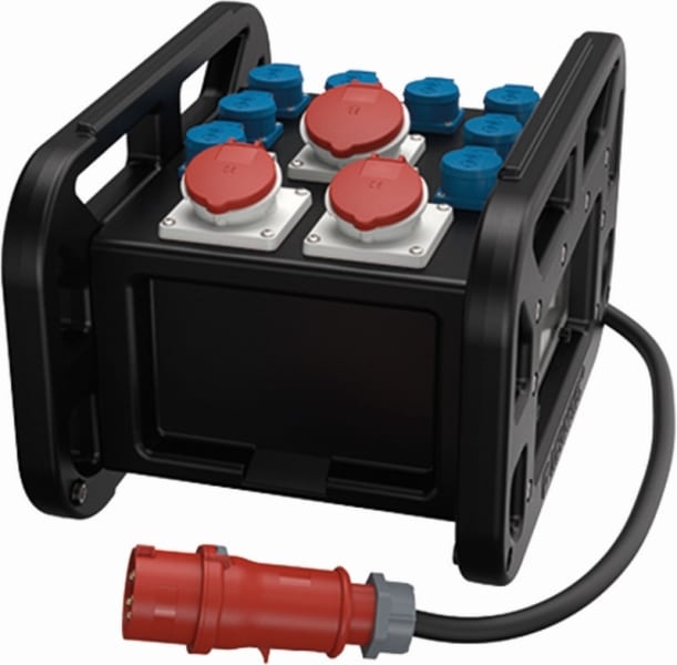 MENNEKES - EverBOX GRIP, Griffe schwarz 8xSSTD, 2x16/5, 1x32/5 IP44 + Abs.