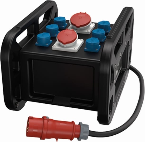 MENNEKES - EverBOX GRIP, Griffe schwarz 6xSSTD, 1x16/5, 1x32/5 IP44 + Abs.