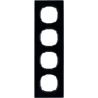 BERKER - R.8 Rahmen 4fach Glas schwarz
