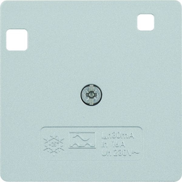 BERKER - Zentralstück 50 x 50 mm für FI-Schutzschalter alu matt