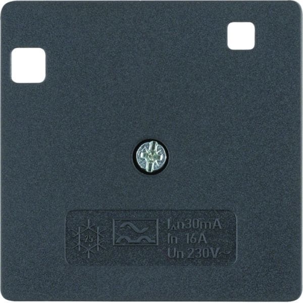 BERKER - Zentralstück 50 x 50 mm für FI-Schutzschalter anthrazit matt