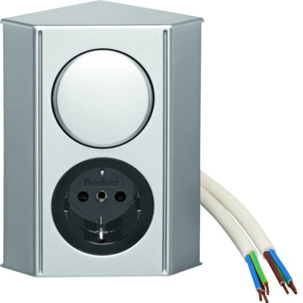 BERKER - INTEGRO TWIN-Box mit Ausschalter & SSD, chrom matt/schwarz glänzend