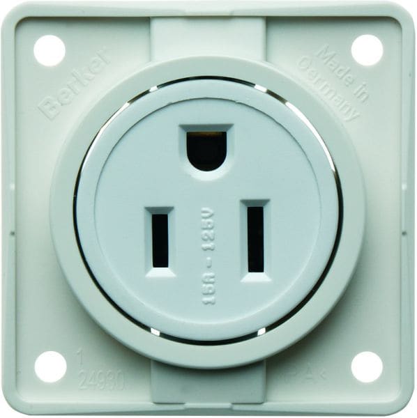 BERKER - INTEGRO NEMA 5-15R Steckdose mit Schutzkontakt USA/Kanada, polarweiß