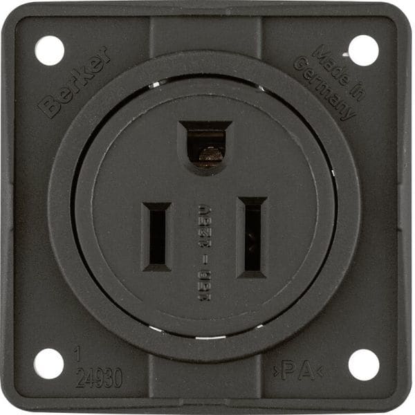 BERKER - INTEGRO NEMA 5-15R Steckdose mit Schutzkontakt USA/Kanada, schwarz matt