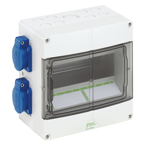 SPELSBERG - Steckdosenkombination, grau, IP44, STV 904-S