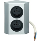 BERKER - INTEGRO TWIN-Box mit 2 FR/BE SSD mit Schutzkontaktstift chrom/schwarz