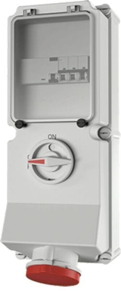 MENNEKES - Wandsteckdose DUO WD 63A 5polig 400V 6h, mit LS u. FI 63A