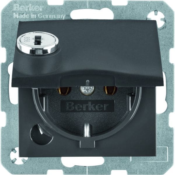 BERKER - S.1/B.x SSD mit Klappdeckel und Schloß anthrazit matt