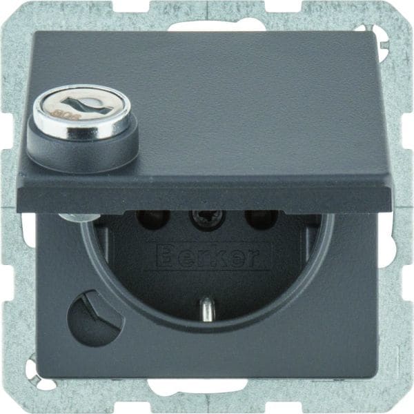 BERKER - Q.x SSD mit Klappdeckel und Schloß anthrazit samt