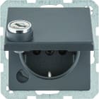 BERKER - Q.x SSD mit Klappdeckel und Schloß anthrazit samt