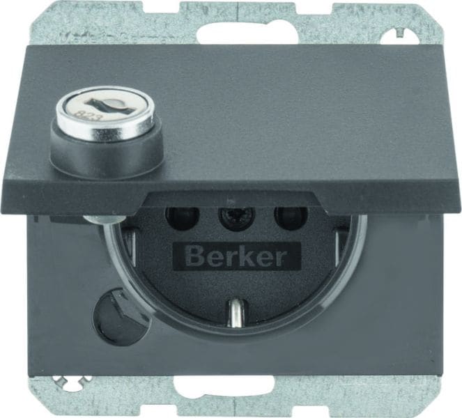 BERKER - K.1 SSD mit Klappdeckel und Schloß anthrazit matt