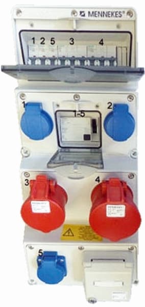 MENNEKES - Steckdosen-Kombi AMAXX 4 3xSSTD 1x16/5 1x32/5 2xRJ45 IP44 + Abs.