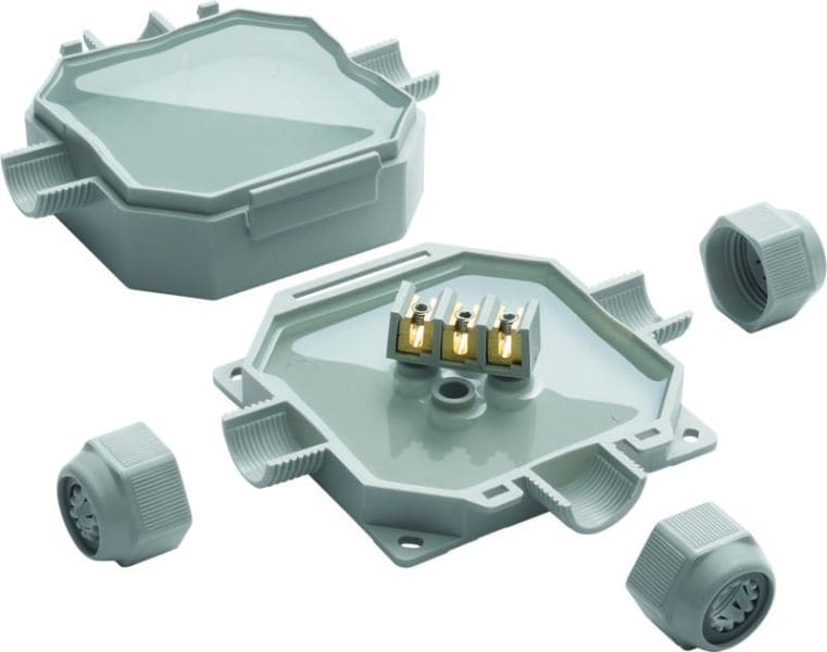 GROTHE - READY BOX 90 Kabelkasten, IP68 mit 3 Kabeleinführungen M25 x 1,5