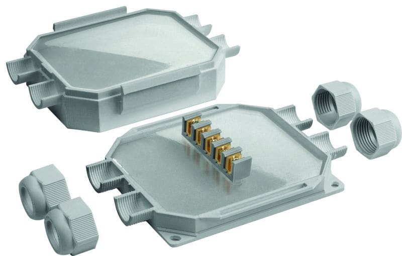 GROTHE - READY BOX 120 Kabelkasten, IP68 mit 4 Kabeleinführungen M25 x 1,5