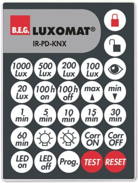BEG - Infrarot-Fernbedienung für die KNX-Präsenz- und Bewegungsmelder IR-PD-KNX