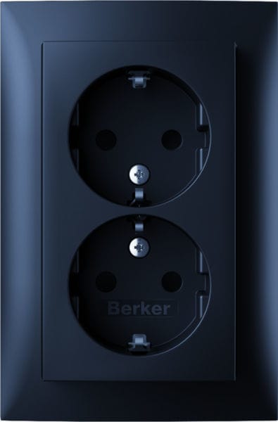 BERKER - S.1 Doppelsteckdose mit Abdeckung anthrazit matt
