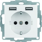 BERKER - Q.x SSD mit 2fach USB 2,4 A polarweiß samt